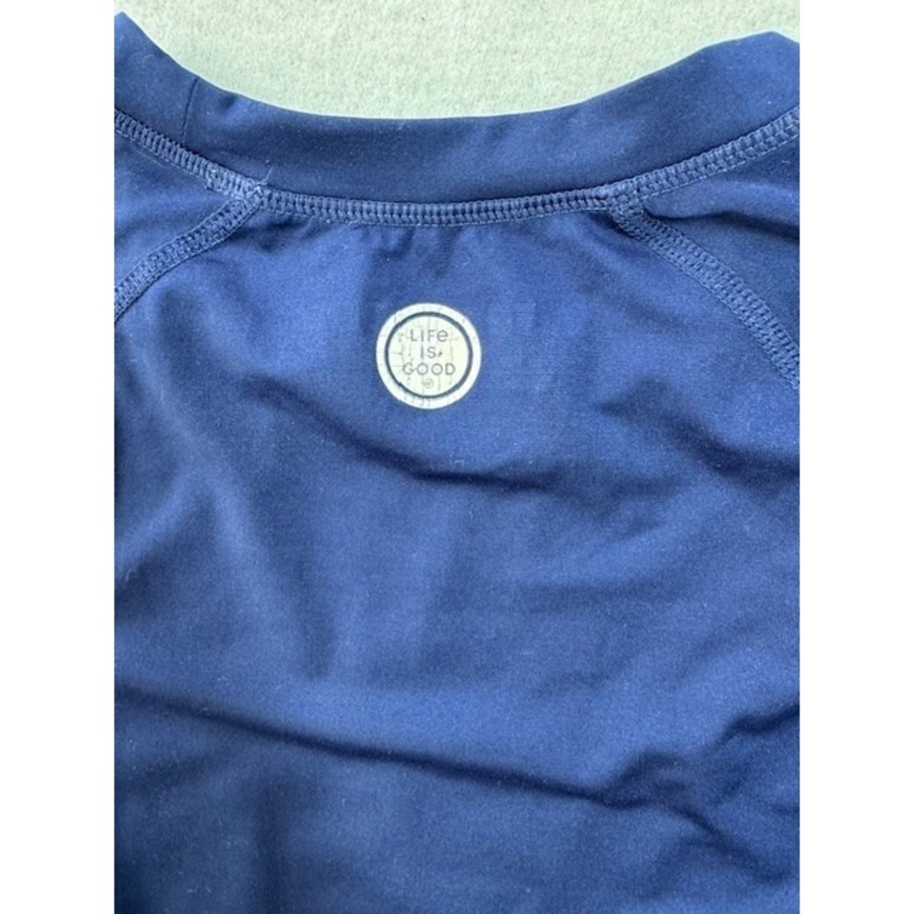 Life Is Good Blue USA Flag Trees Lightweight Long Sleeve Polyester Shirt MED - Picture 8 of 10